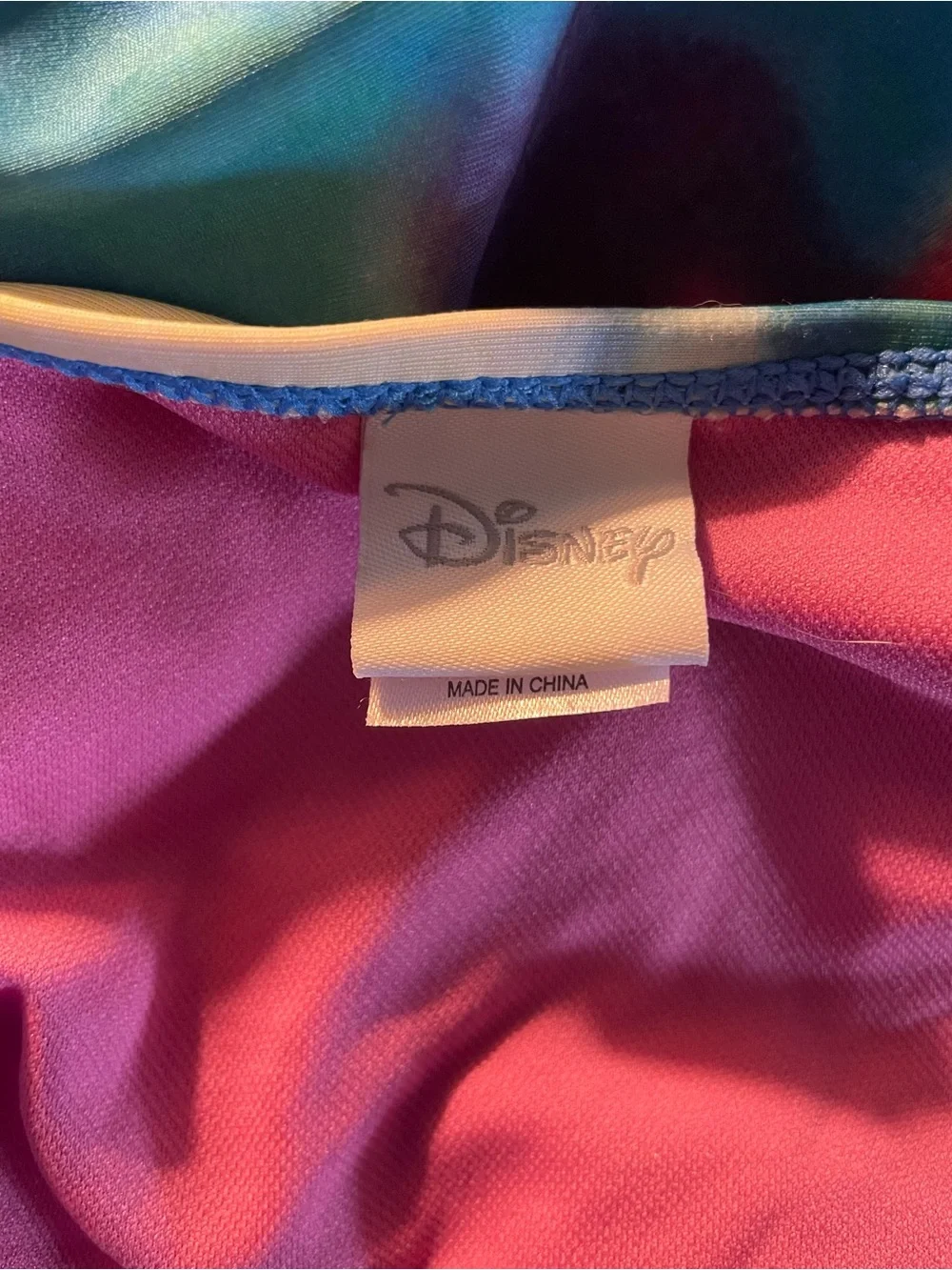 Disney Multicolor Blue & Pink Ruffle One-Piece Swimsuit